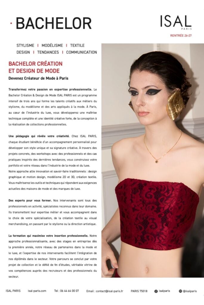 Bachelor création et design de Mode 