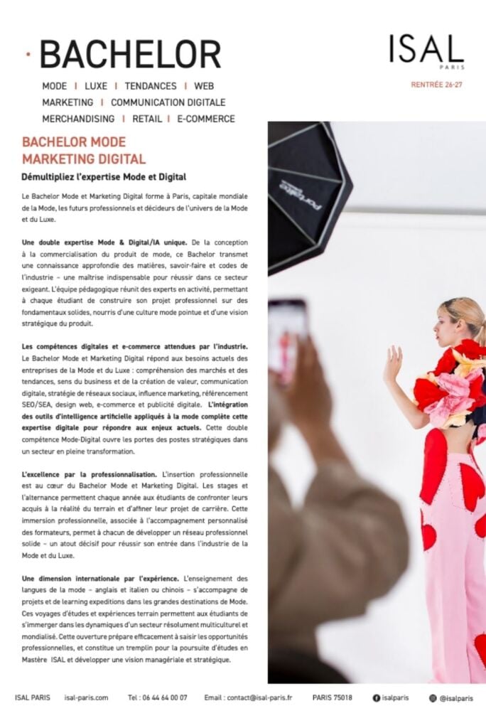 Bachelor Mode et marketing digital en Alternance